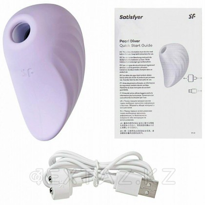 Вакуумный клиторальный стимулятор с вибрацией Pearl Diver Satisfyer сиреневый от sex shop Extaz фото 8