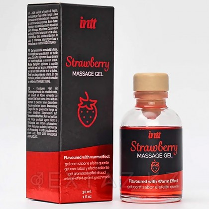 Гель съедобный для интимного массажа Intt Strawberry Massage Gel 30 мл, клубника от sex shop Extaz