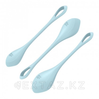 Вагинальные шарики Satisfyer Yoni Power-2, в наборе 3 шт, голубой от sex shop Extaz