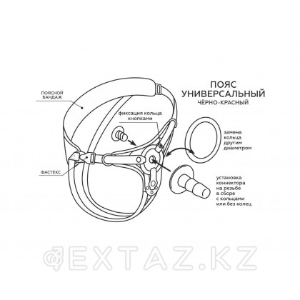 Пояс UNISEX Style с 2 насадками от sex shop Extaz фото 6