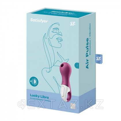 Вакуумный стимулятор клитора с вибрацией Satisfyer Lucky Libra ягодный от sex shop Extaz фото 2