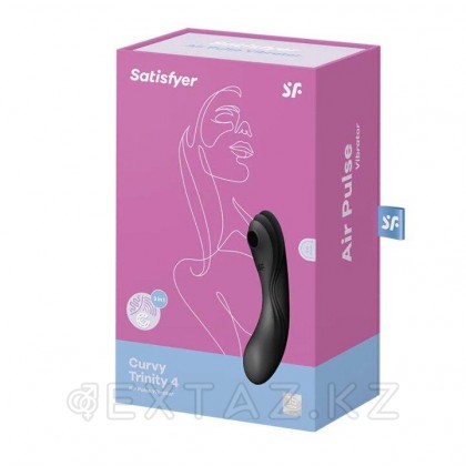 Вакуумный стимулятор с вибрацией Satisfyer Curvy Trinity 4 черный от sex shop Extaz фото 3