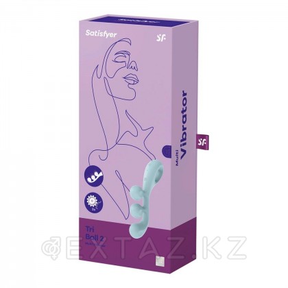 Мультифункциональный вибратор для тройной стимуляции Satisfyer Tri Ball 2 голубой от sex shop Extaz фото 5