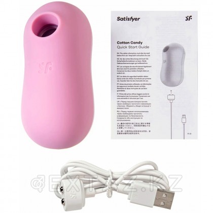 Вакуумный стимулятор клитора с вибрацией  Satisfyer Cotton Candy лиловый от sex shop Extaz фото 5