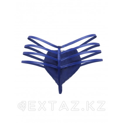 Кожаные мужские стринги Ohyeah Zipper Blue, на молнии со стрепами, L от sex shop Extaz фото 5