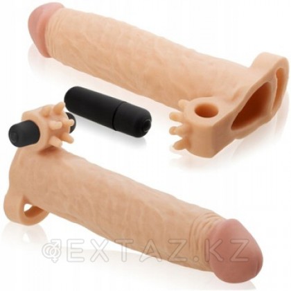 Насадка удлиняющая с вибрацией (20*4,3) SUPER-REALISTIC PENIS от sex shop Extaz фото 4