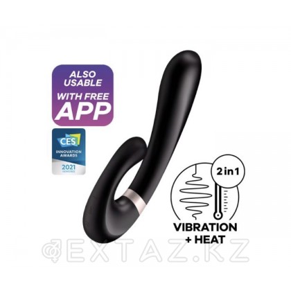Смарт вибратор кролик с подогревом Satisfyer Heat Wave Connect App черный от sex shop Extaz фото 5