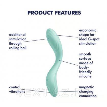 Вибратор с стимуляцией точки G Satisfyer Rrrolling Pleasure ментоловый от sex shop Extaz фото 7