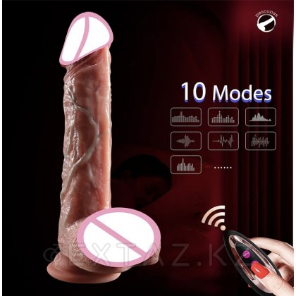 Реалистичный вибратор с подогревом и пульсацией (21,5 см.* 4 см.) от sex shop Extaz фото 4