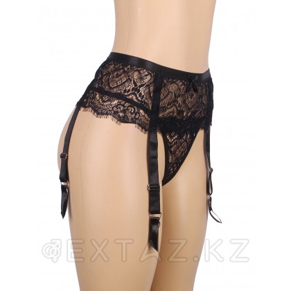 Кружевные трусики с поясом и подвязками для чулок черные Tender (S-M) от sex shop Extaz фото 3