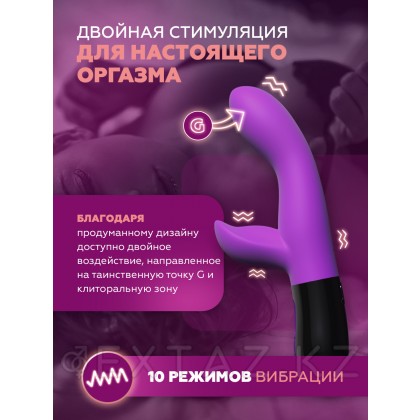 Вибратор-кролик Adrien Lastic Gaia 2.0 лиловый 20,4х3,6 см от sex shop Extaz фото 4