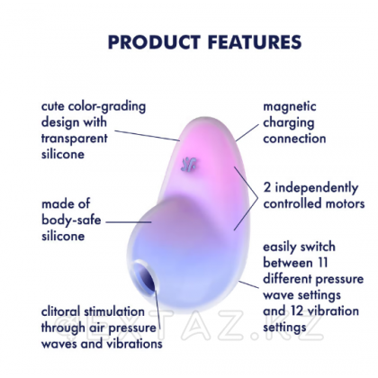 Клиторальный стимулятор Satisfyer Pixie Dust (воздушная стимуляция + вибрация) розово-голубой от sex shop Extaz фото 3