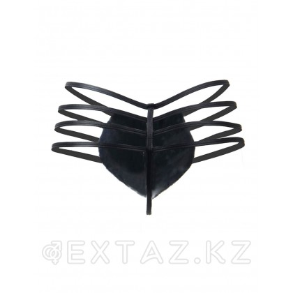 Кожаные мужские стринги Ohyeah Zipper Black, на молнии со стрепами, XL от sex shop Extaz фото 9